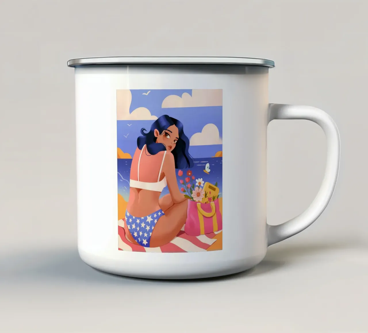 Eleganza del riflesso del mare tazza in smalto da Prism Palette
