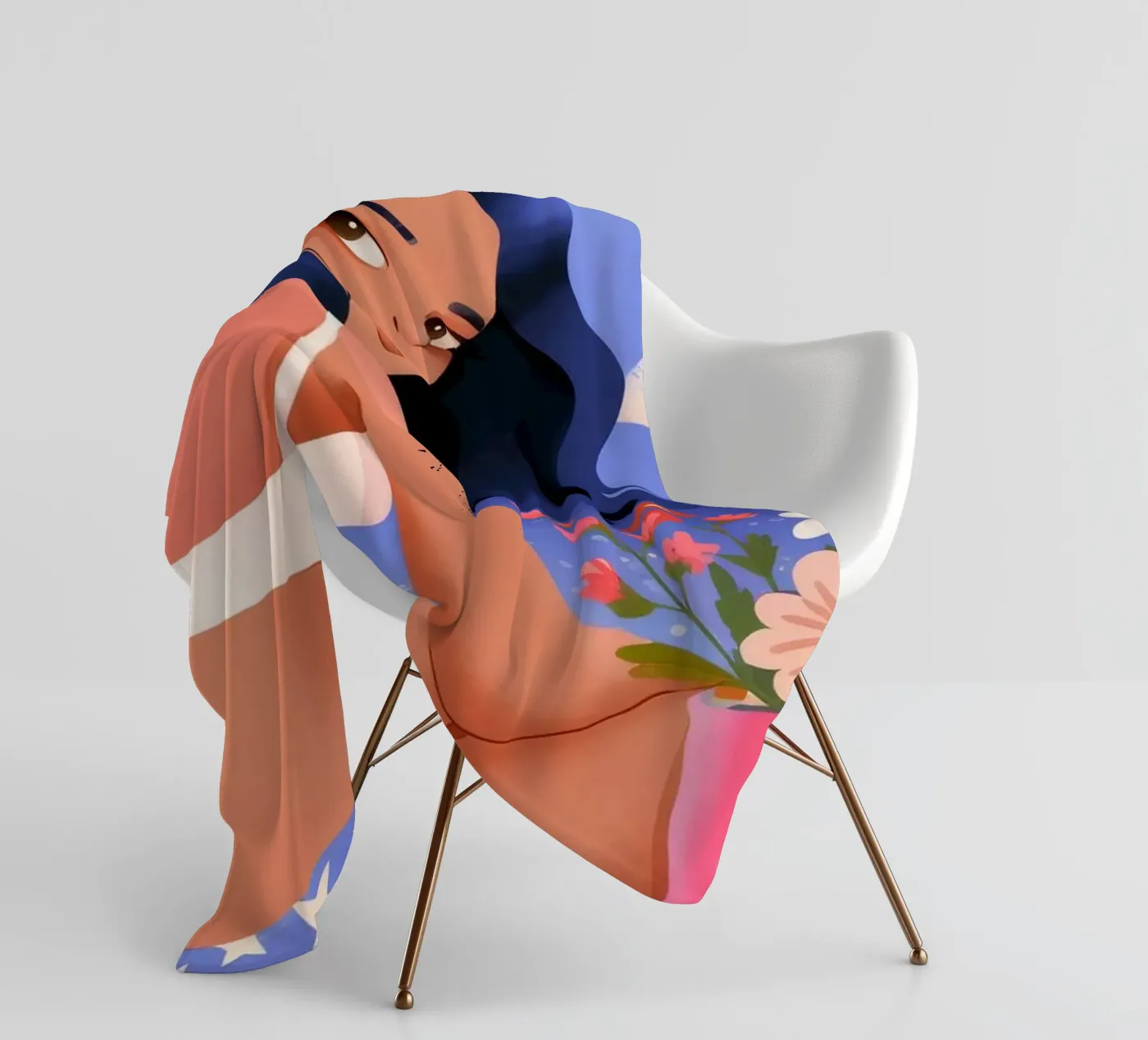 Seaside Reflection Elegance fleece blanket by Prism Palette