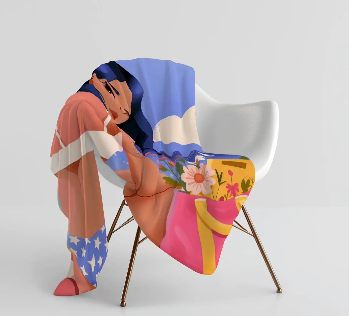 Seaside Reflection Elegance fleece blanket by Prism Palette