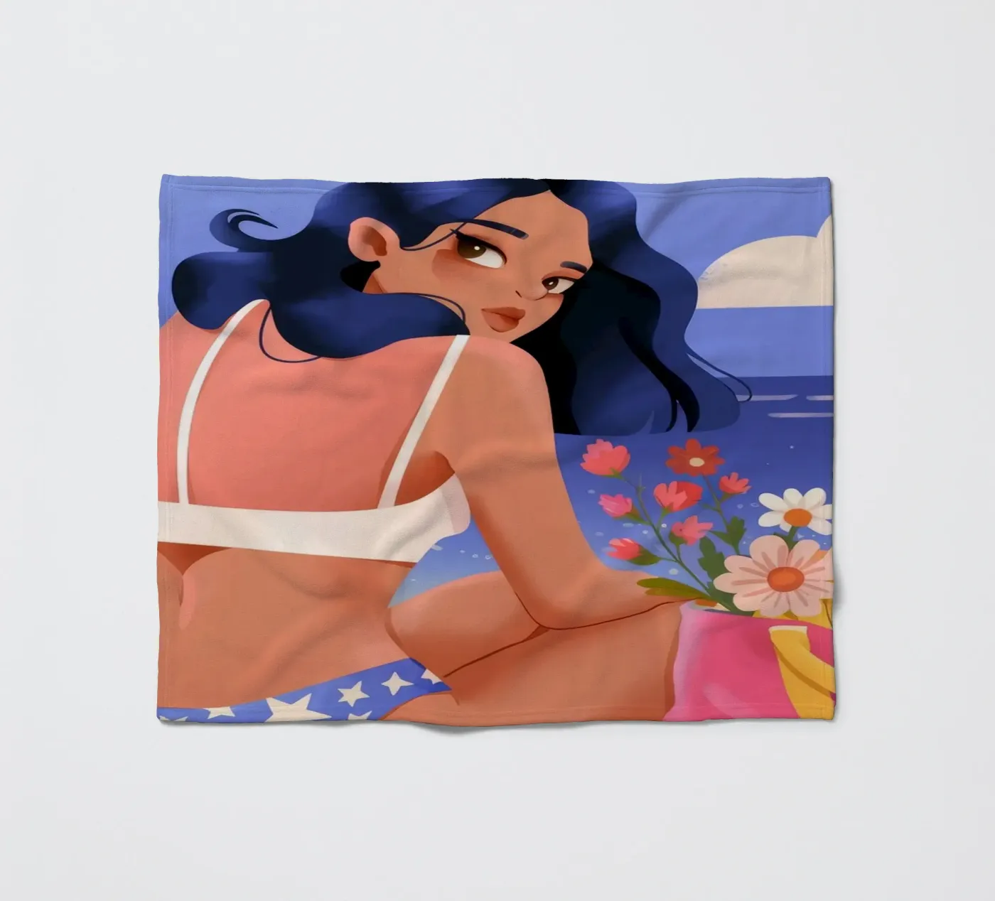 Seaside Reflection Elegance fleece blanket by Prism Palette