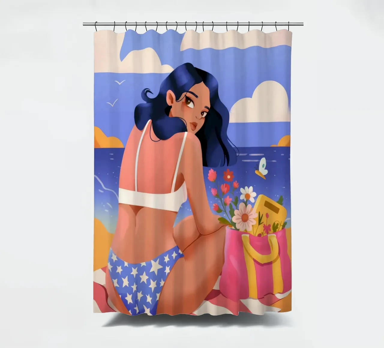 Eleganza del riflesso del mare tenda da doccia da Prism Palette