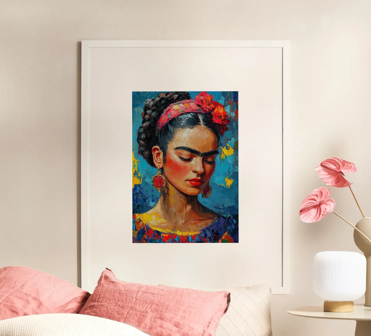 Frida Kahlo - Umarmung des Lebens Poster von Fantasias Florales