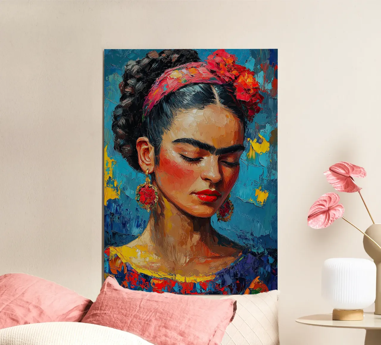 Frida Kahlo - Umarmung des Lebens Poster von Fantasias Florales
