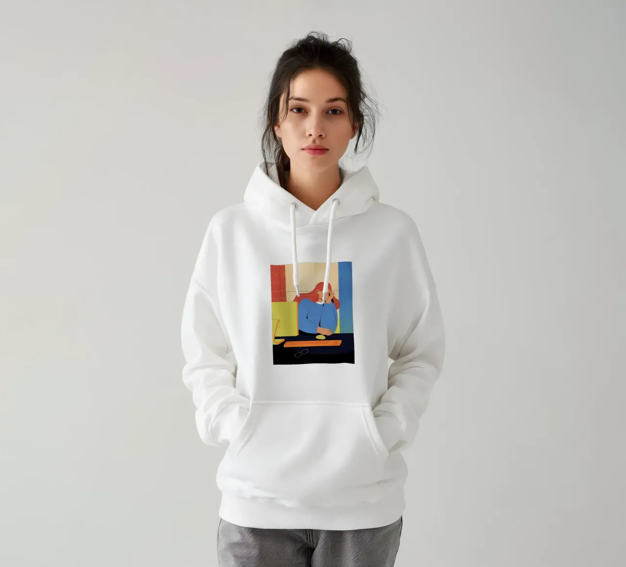 Solitudine contemplativa in ufficio felpa con cappuccio da Prism Palette
