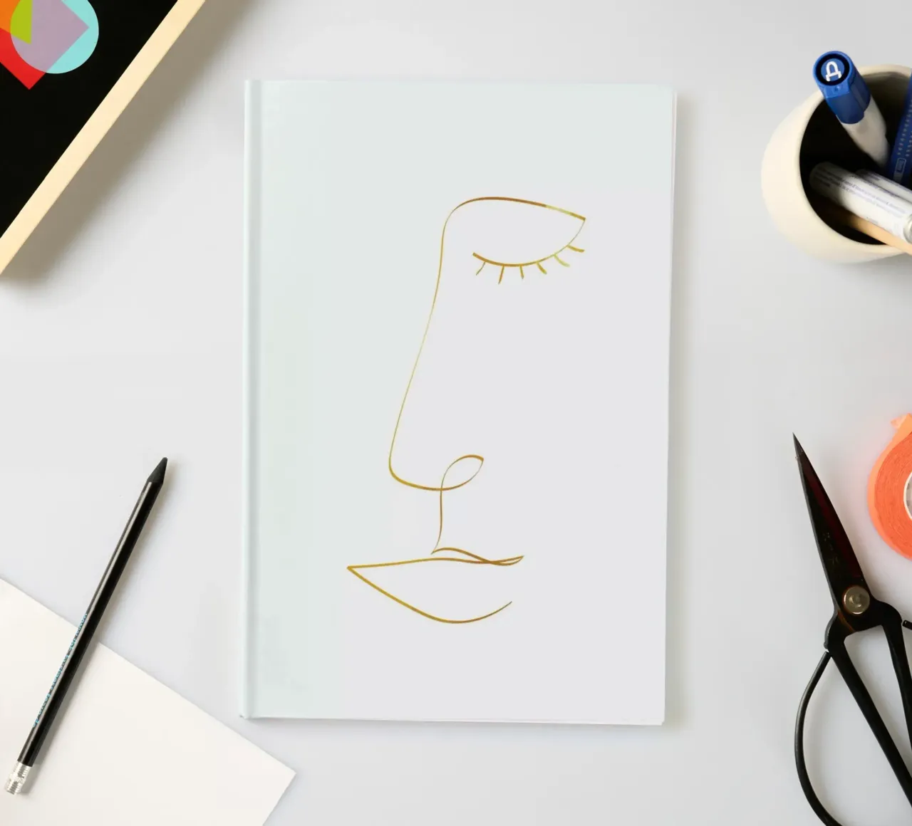 Gold Line Portrait notebook by Pure