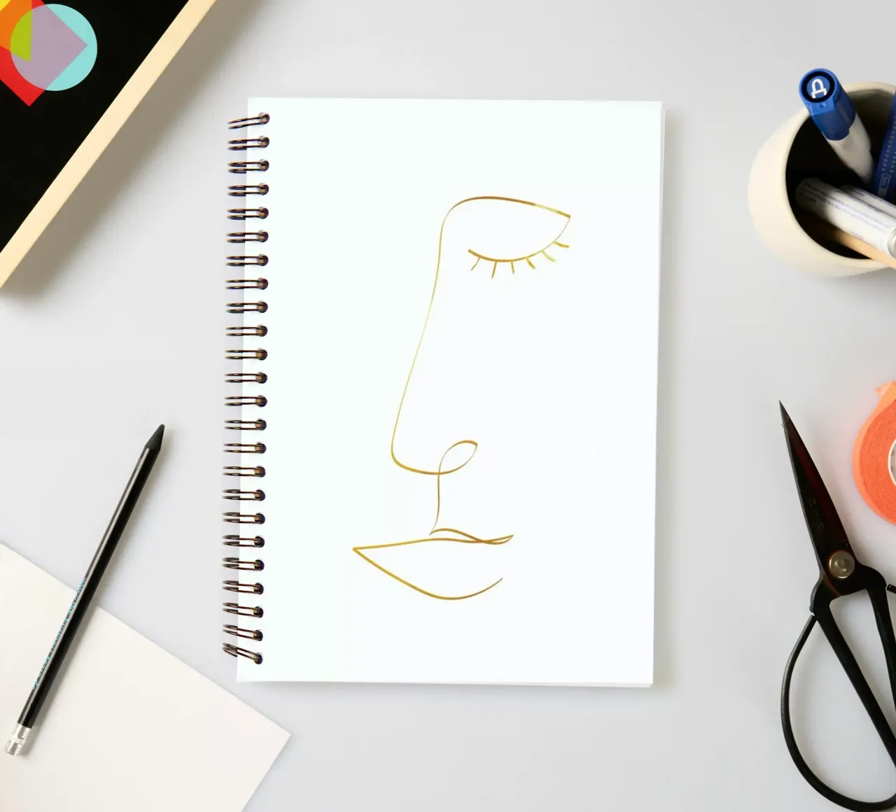 Gold Line Portrait notitieboek met spiraal van Pure