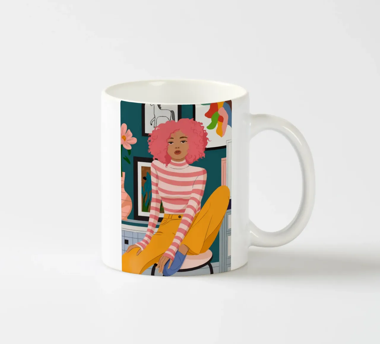 Espressione artistica vibrante tazza in ceramica da Prism Palette