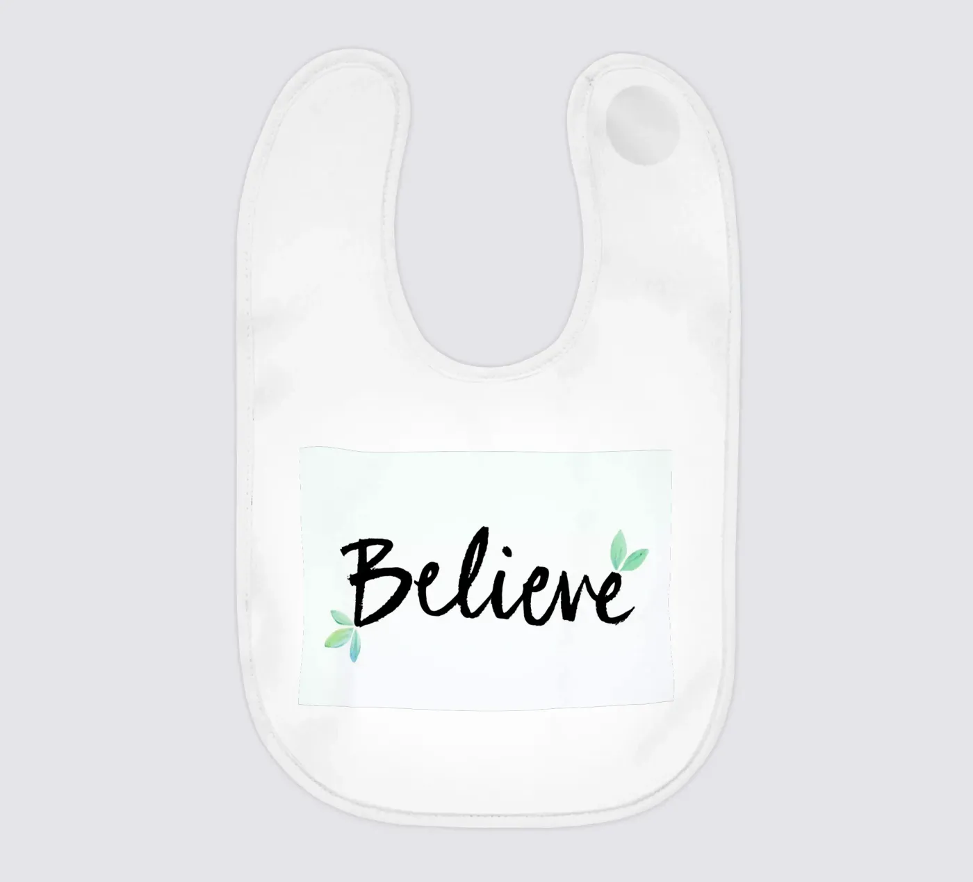 Believe baby bib by Dead Language