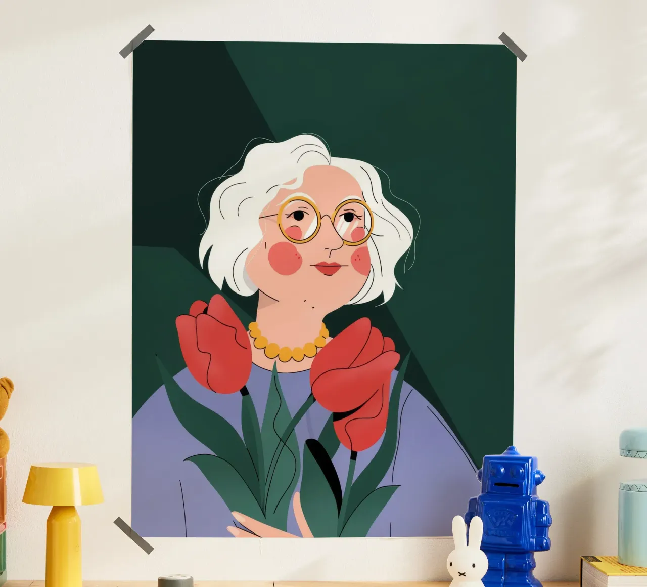 Grazia floreale senza tempo poster con telaio in alluminio da Prism Palette