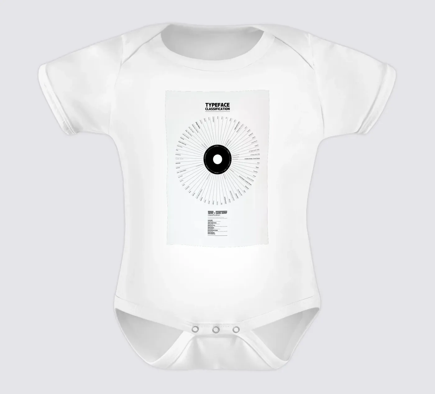 Typeface Classification babyrompertje korte mouwen van Marcin Plonka