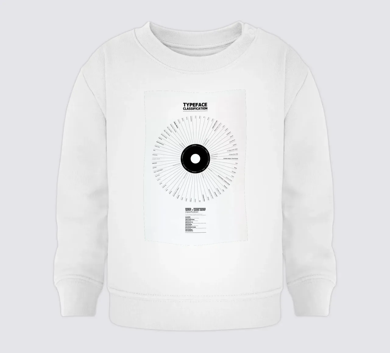 Typeface Classification baby sweatshirt van Marcin Plonka