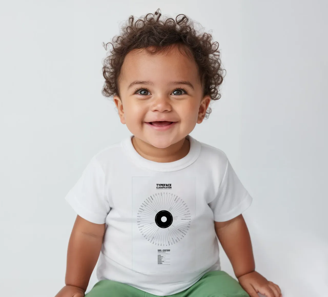 Typeface Classification baby t-shirt by Marcin Plonka