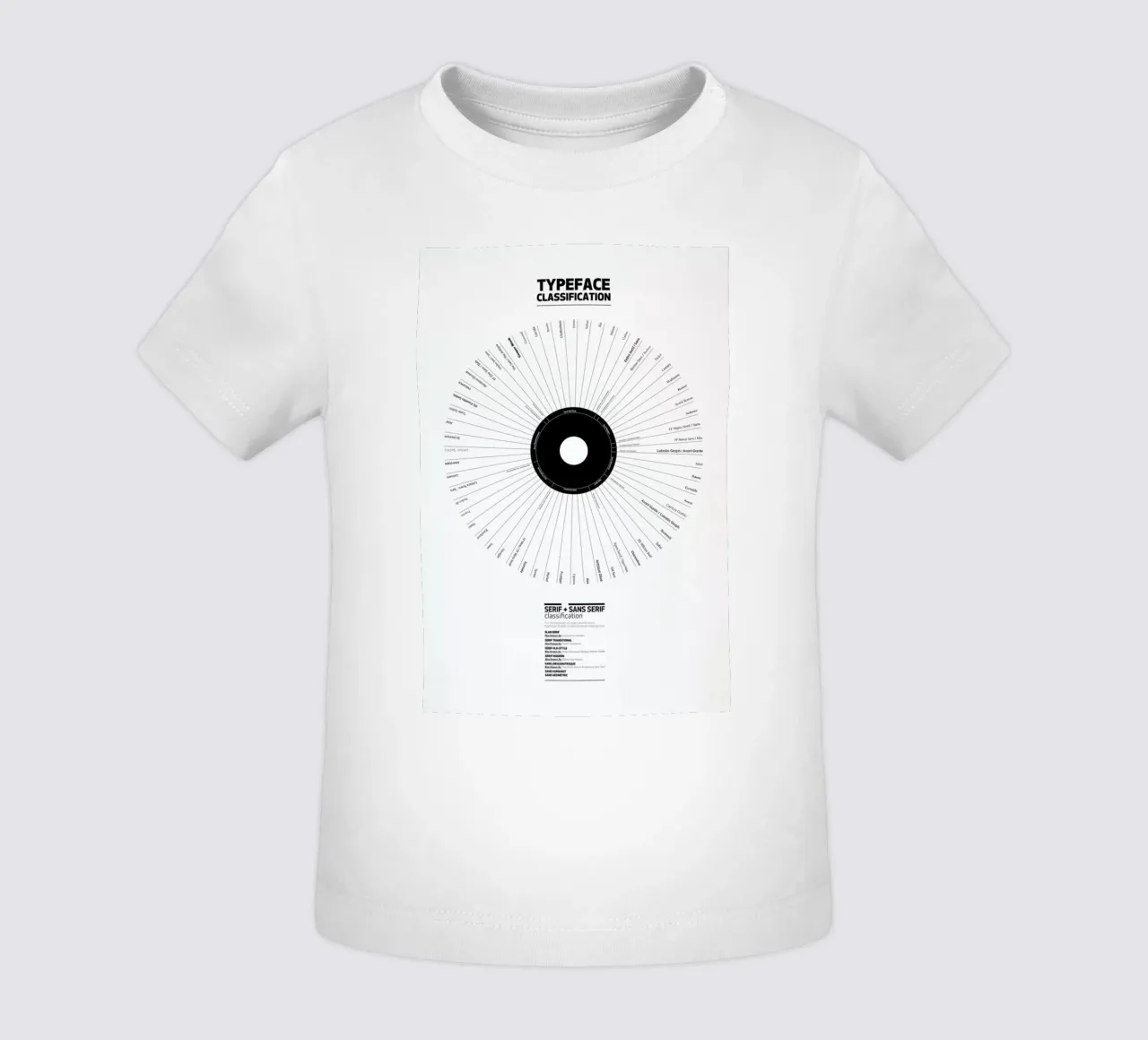 Typeface Classification baby t-shirt by Marcin Plonka