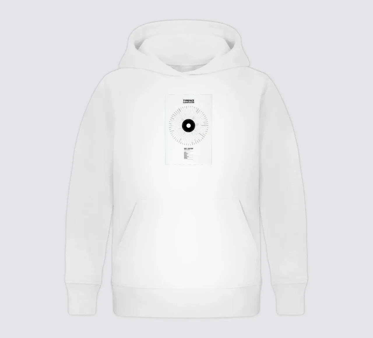 Typeface Classification felpa bambino con cappuccio da Marcin Plonka