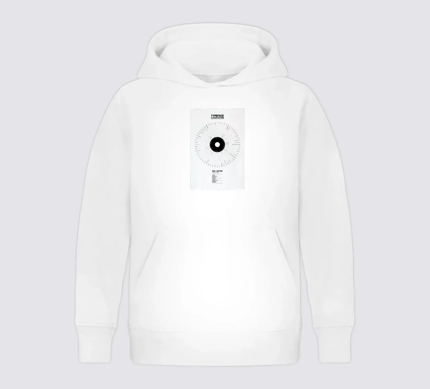 Typeface Classification felpa bambino con cappuccio da Marcin Plonka