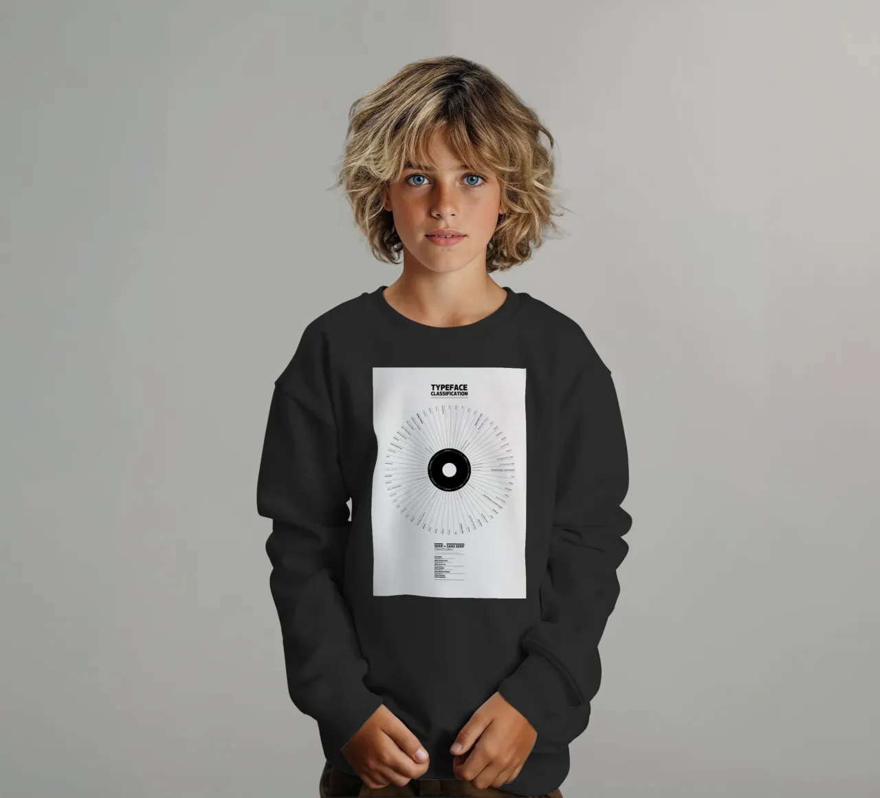 Typeface Classification felpa bambino da Marcin Plonka