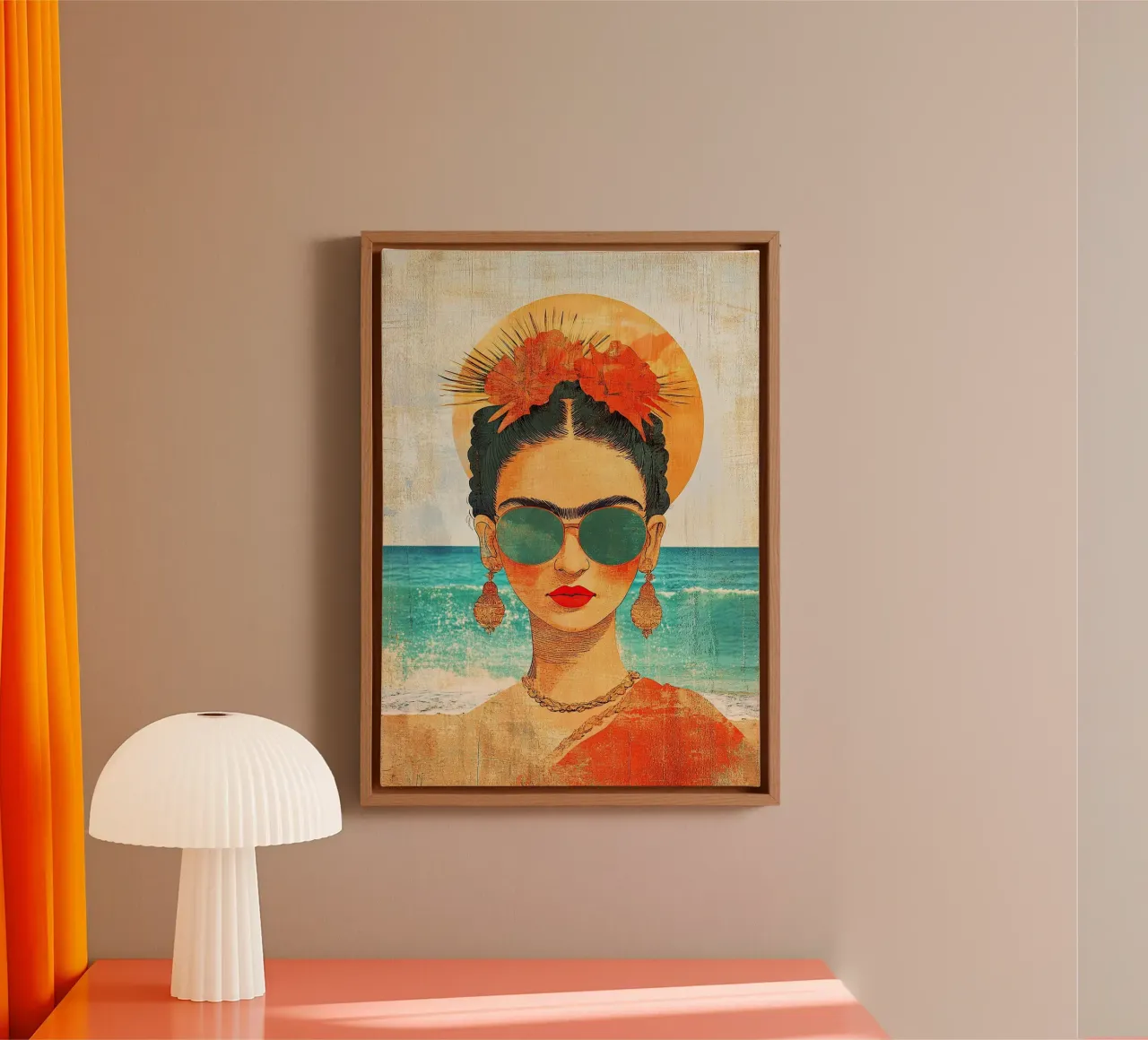 Frida Kahlo - Il viaggio verso l'amore per se stessi tela con Cornice a cassetta da Fantasias Florales