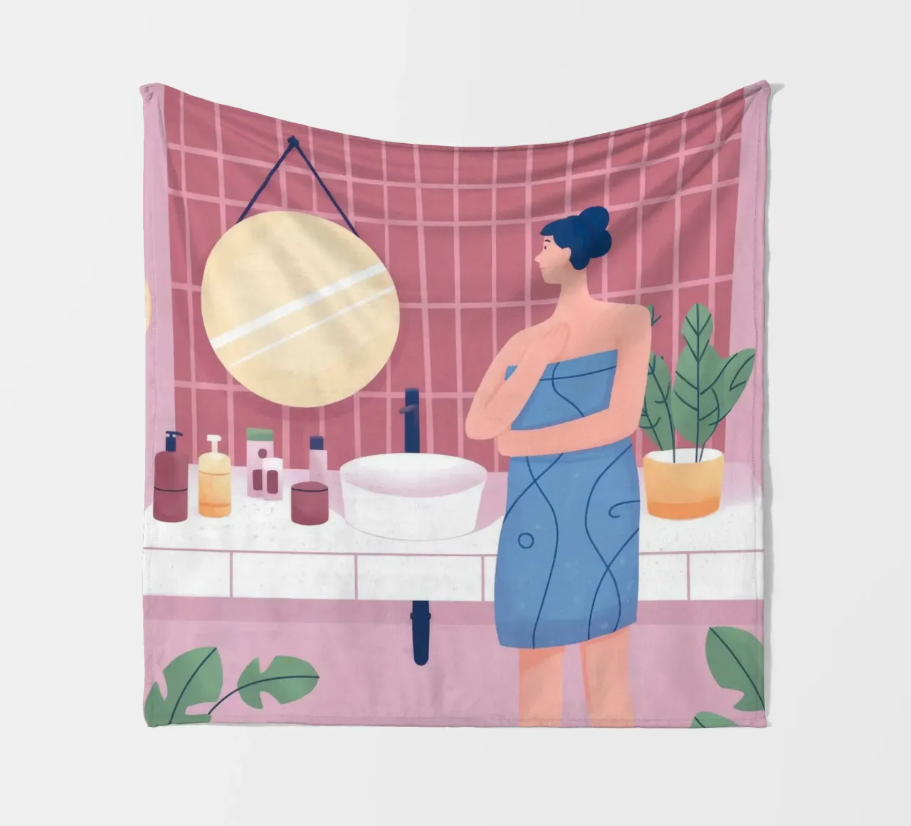 Reflective Bathing Moment fleece blanket by Prism Palette