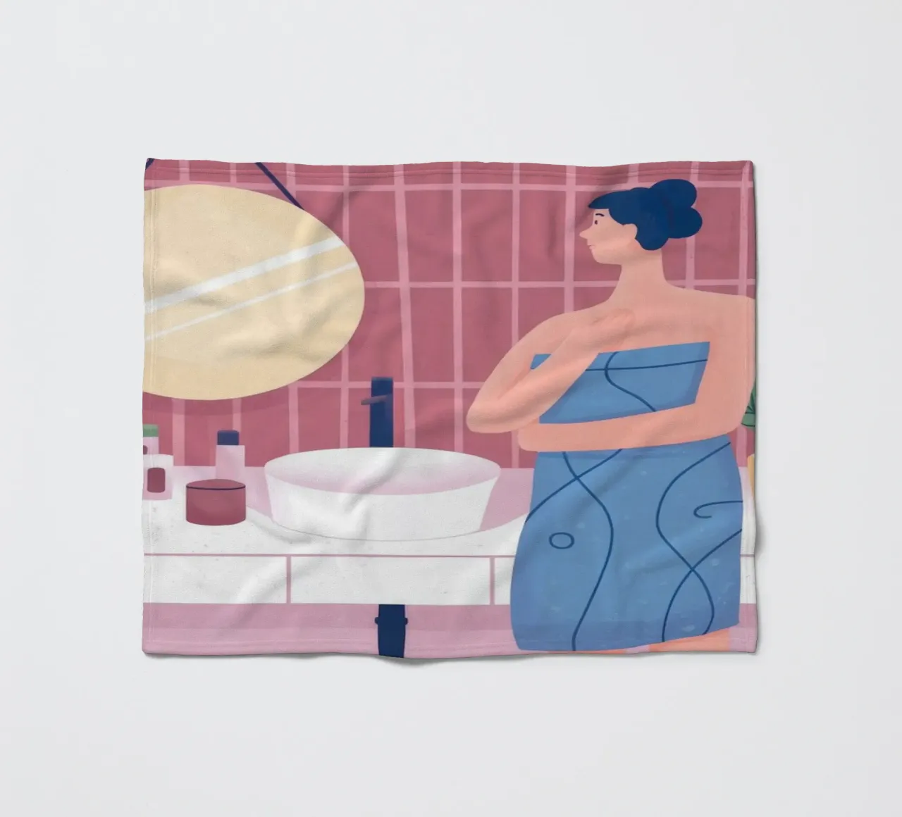 Reflective Bathing Moment fleece blanket by Prism Palette