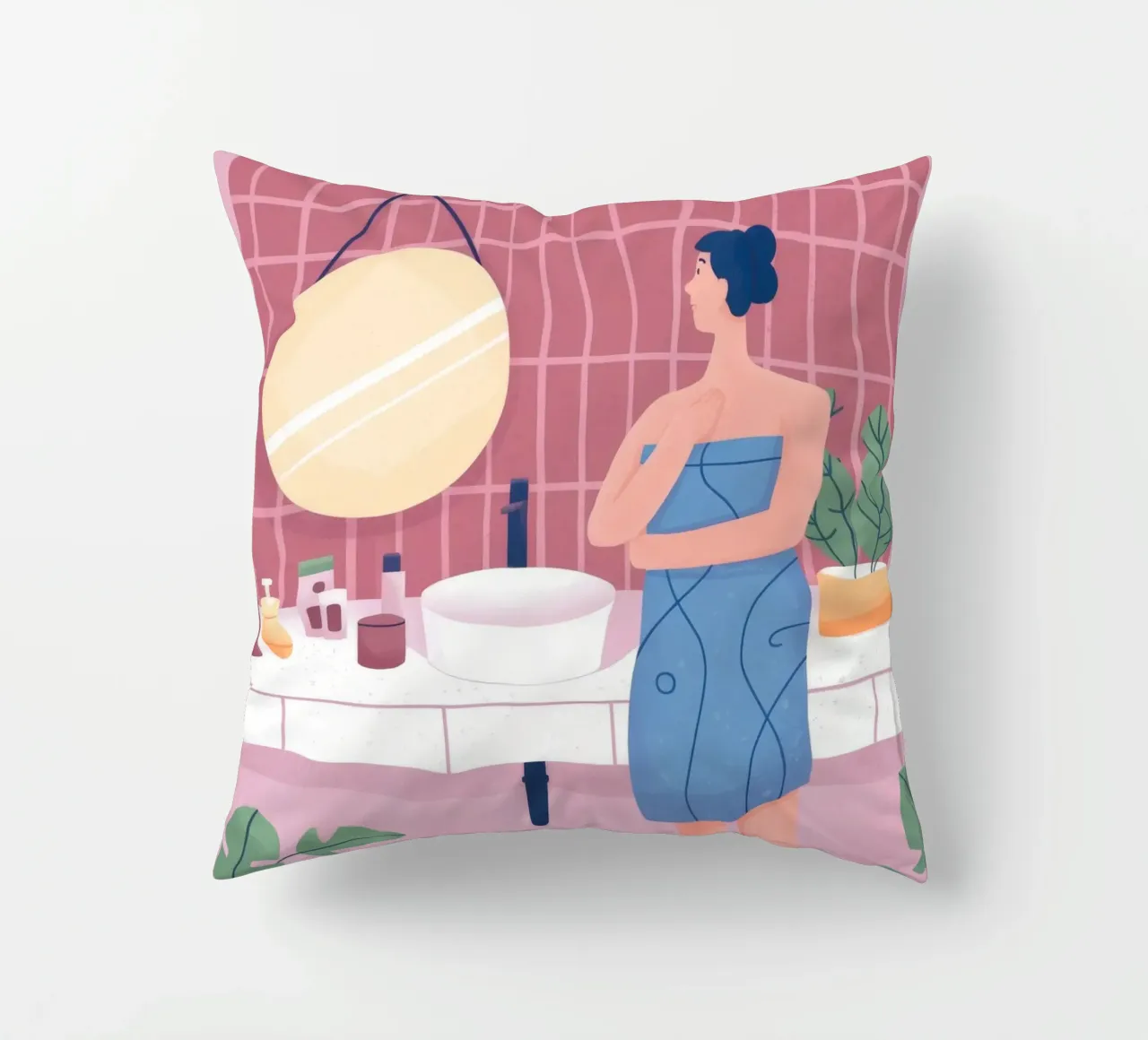 Momento del bagno riflessivo cuscino da Prism Palette