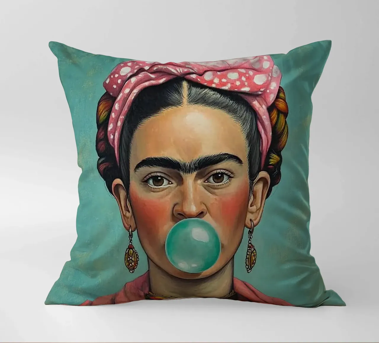 Frida Kahlo - Autodeterminata cuscino da Fantasias Florales