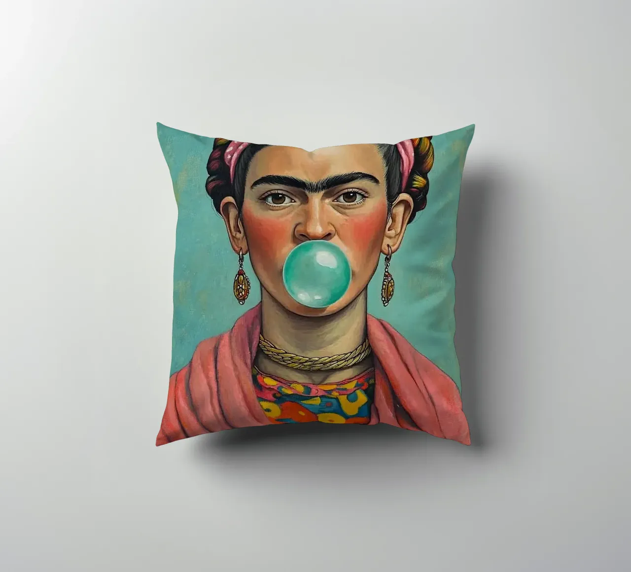 Frida Kahlo - Autodeterminata cuscino da Fantasias Florales