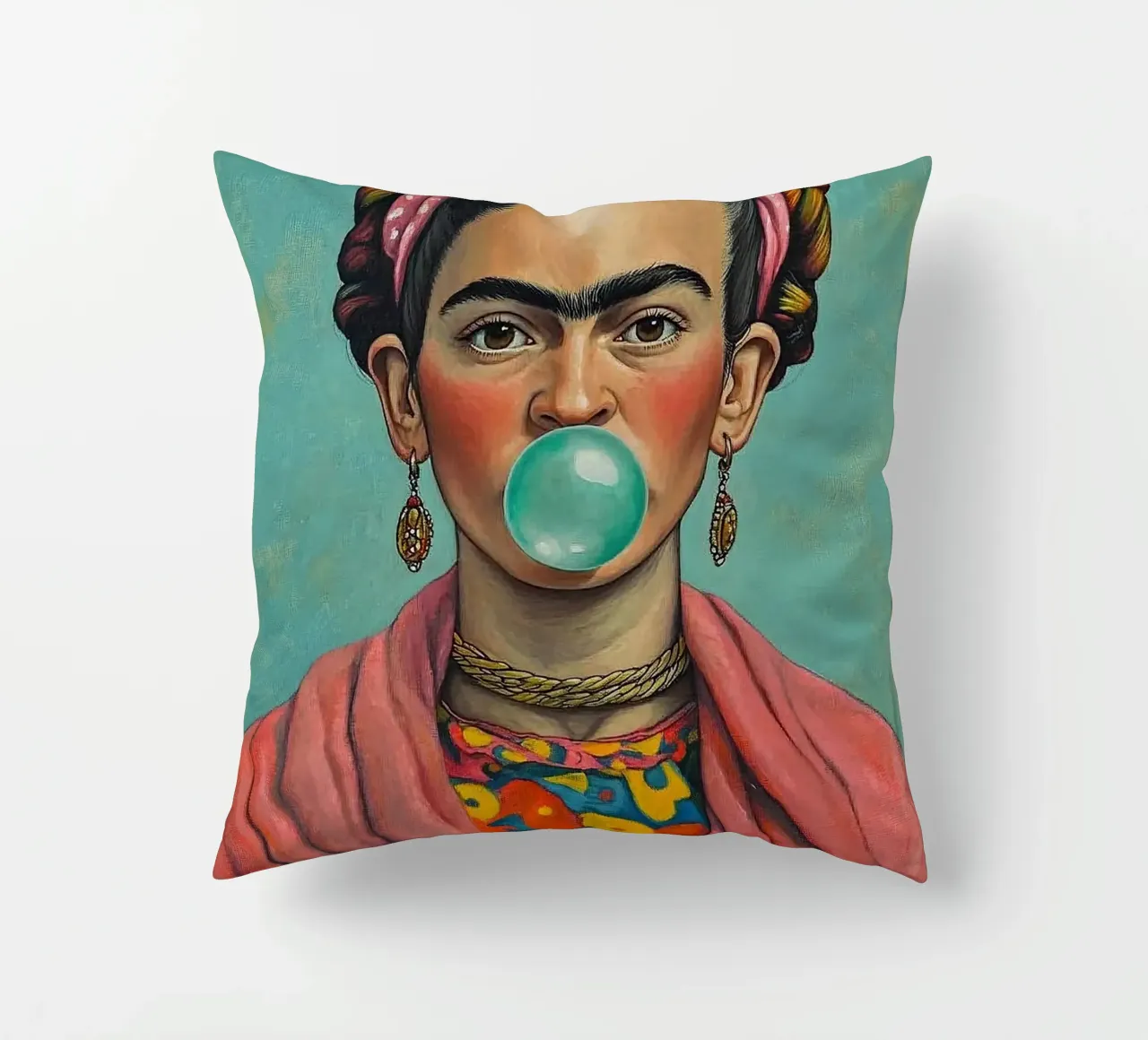 Frida Kahlo - Autodeterminata cuscino da Fantasias Florales
