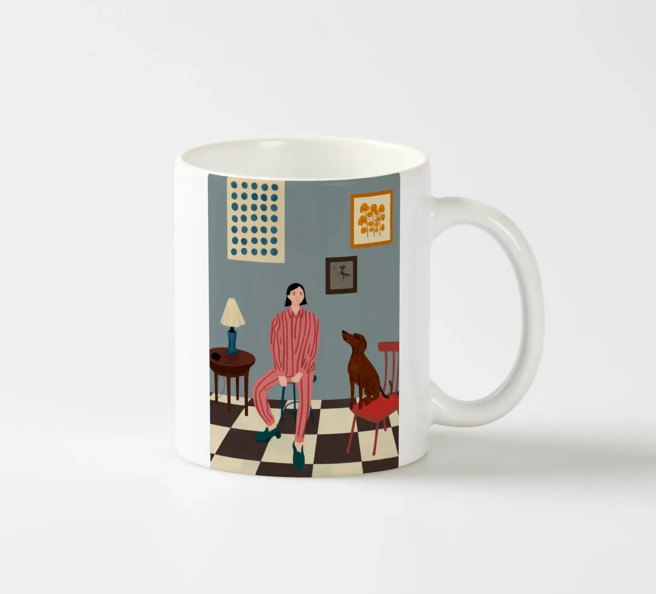 Scena domestica moderna tazza in ceramica da Prism Palette