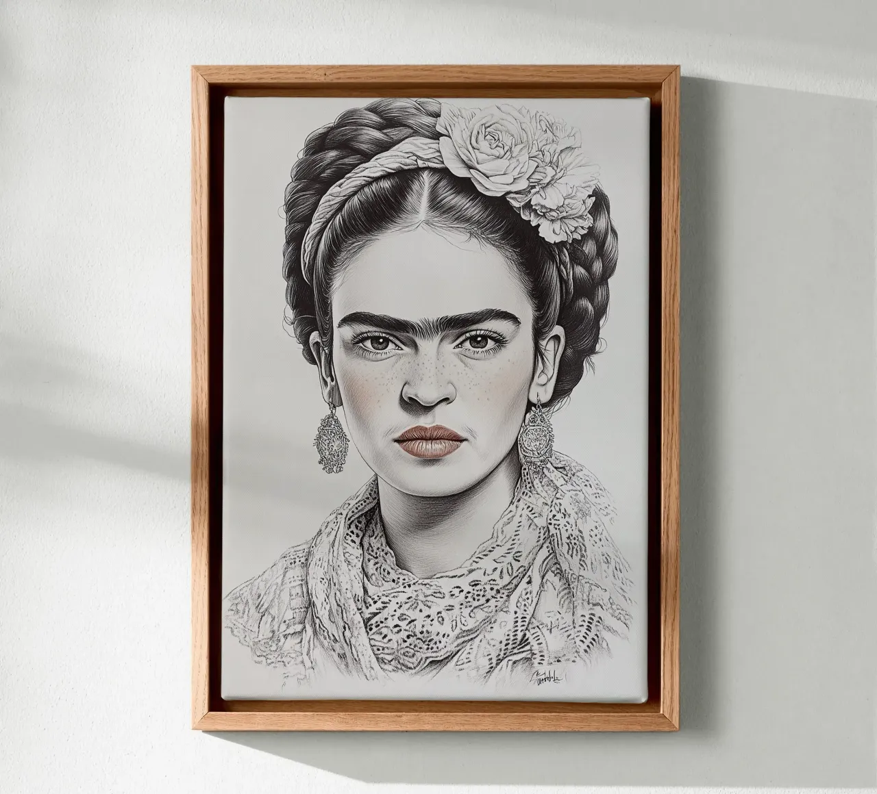 Frida Kahlo - La saggezza del cuore tela con Cornice a cassetta da Fantasias Florales