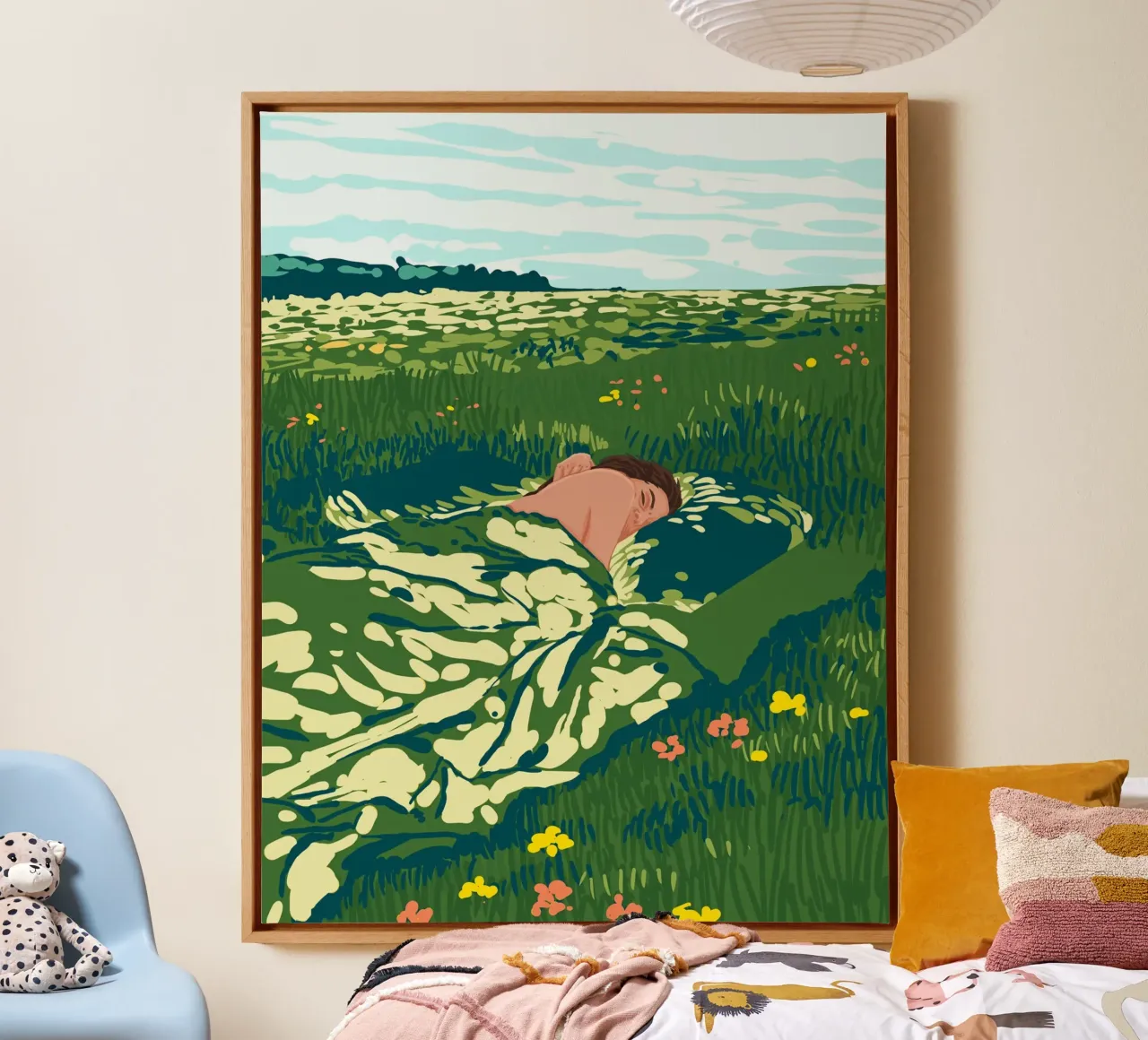 Hoe neem je een dutje Natuur Landschap Escapist Rust Kalmte canvas met Baklijst van 83oranges