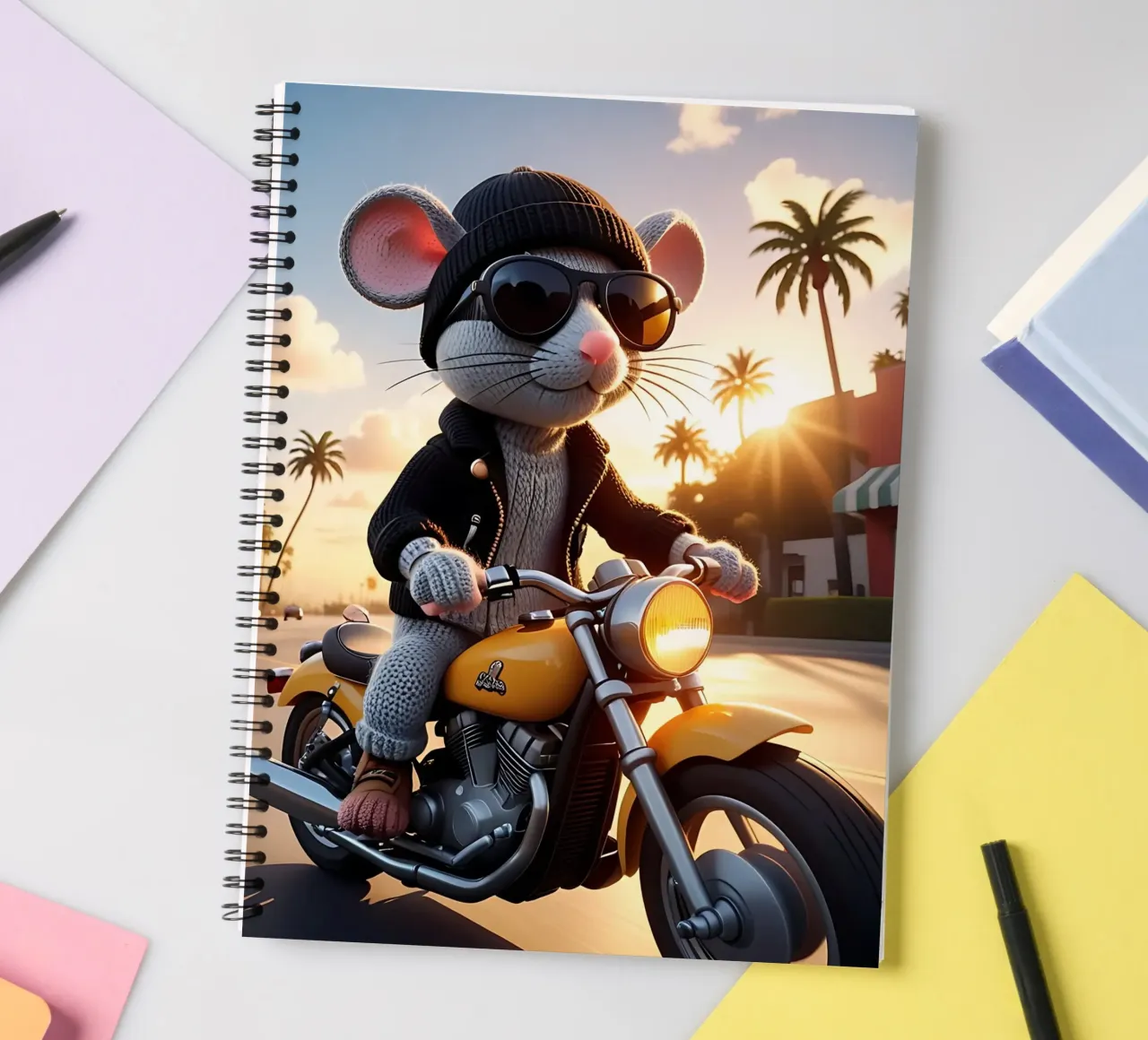 Mouse_style_A_3 spiral notebook by Tierisch bunt by LK