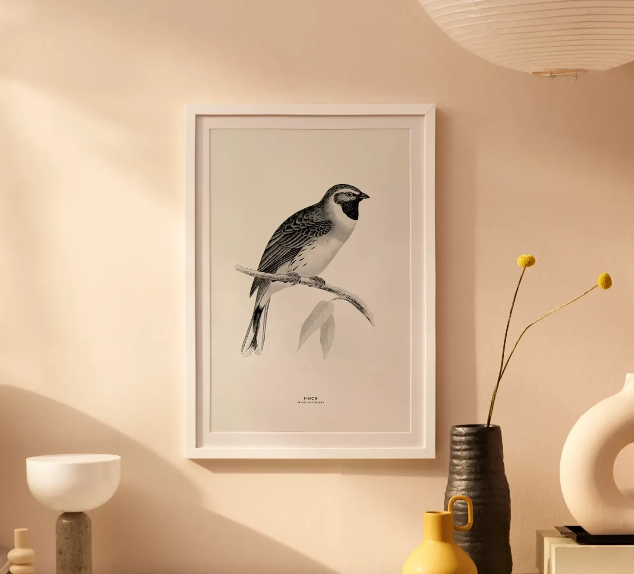 Finch poster con telaio in legno da Flora & Fauna