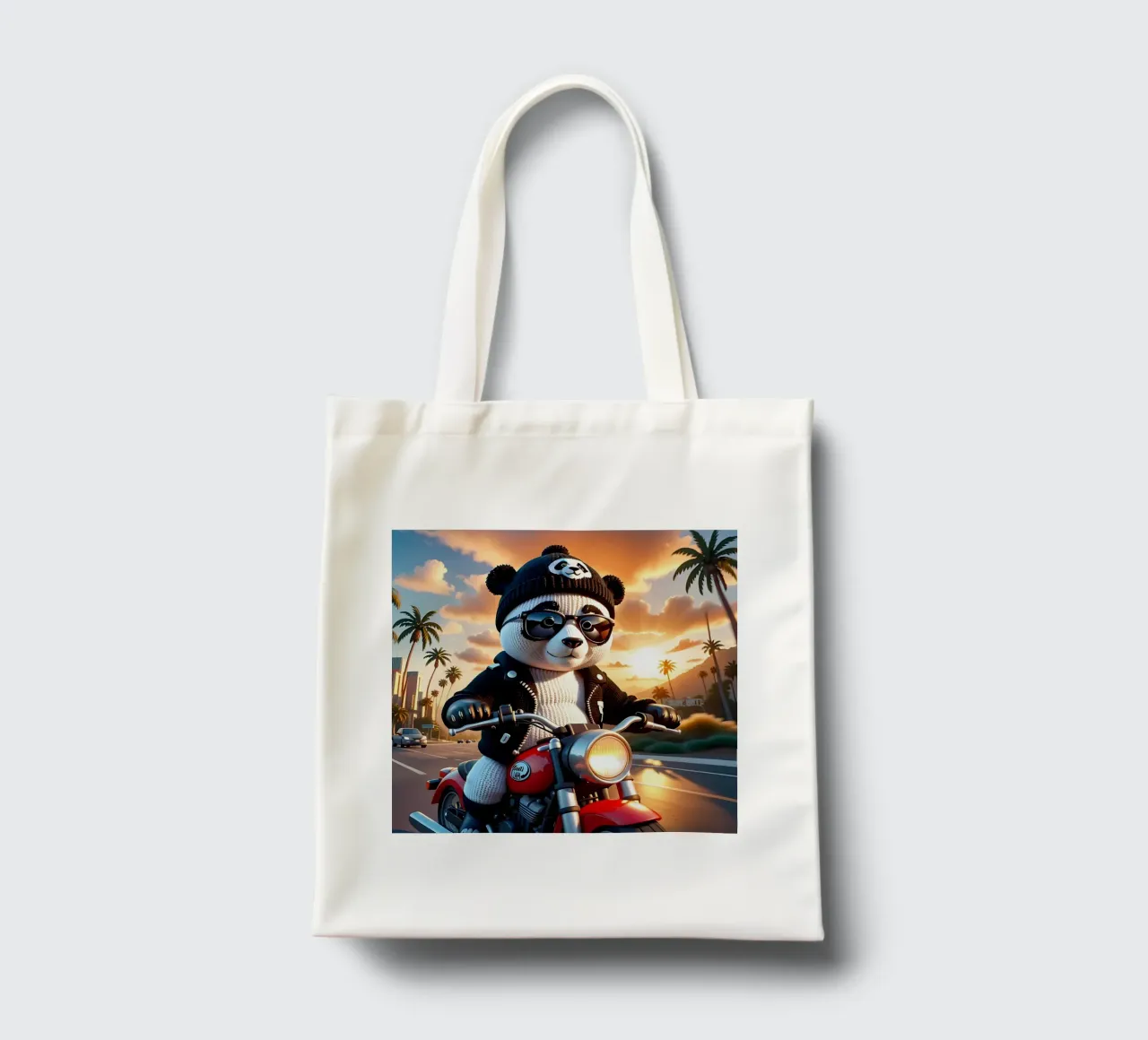 Panda_style_A_1 borsa in juta da Tierisch bunt by LK