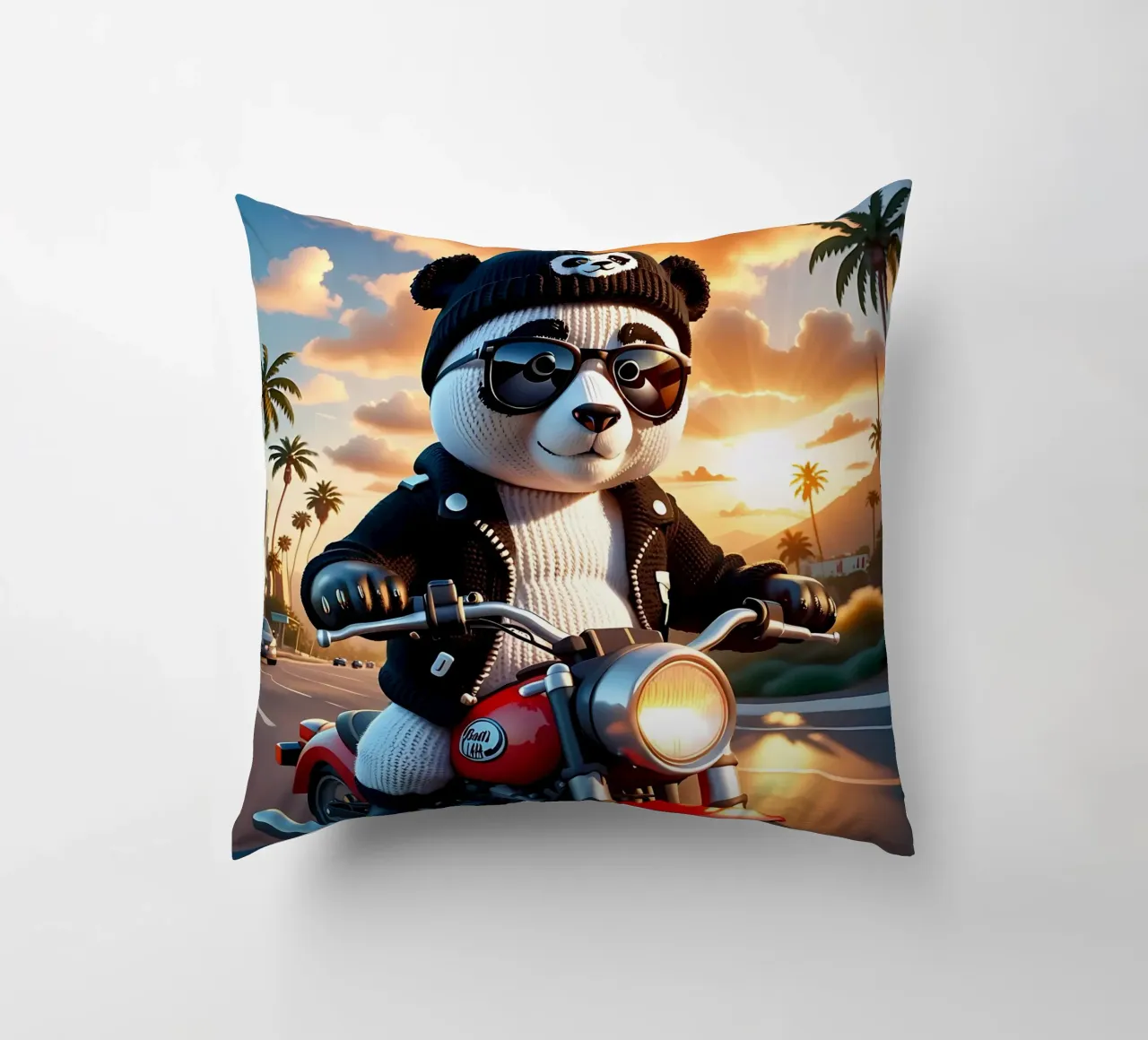 Panda_style_A_1 cuscino da Tierisch bunt by LK