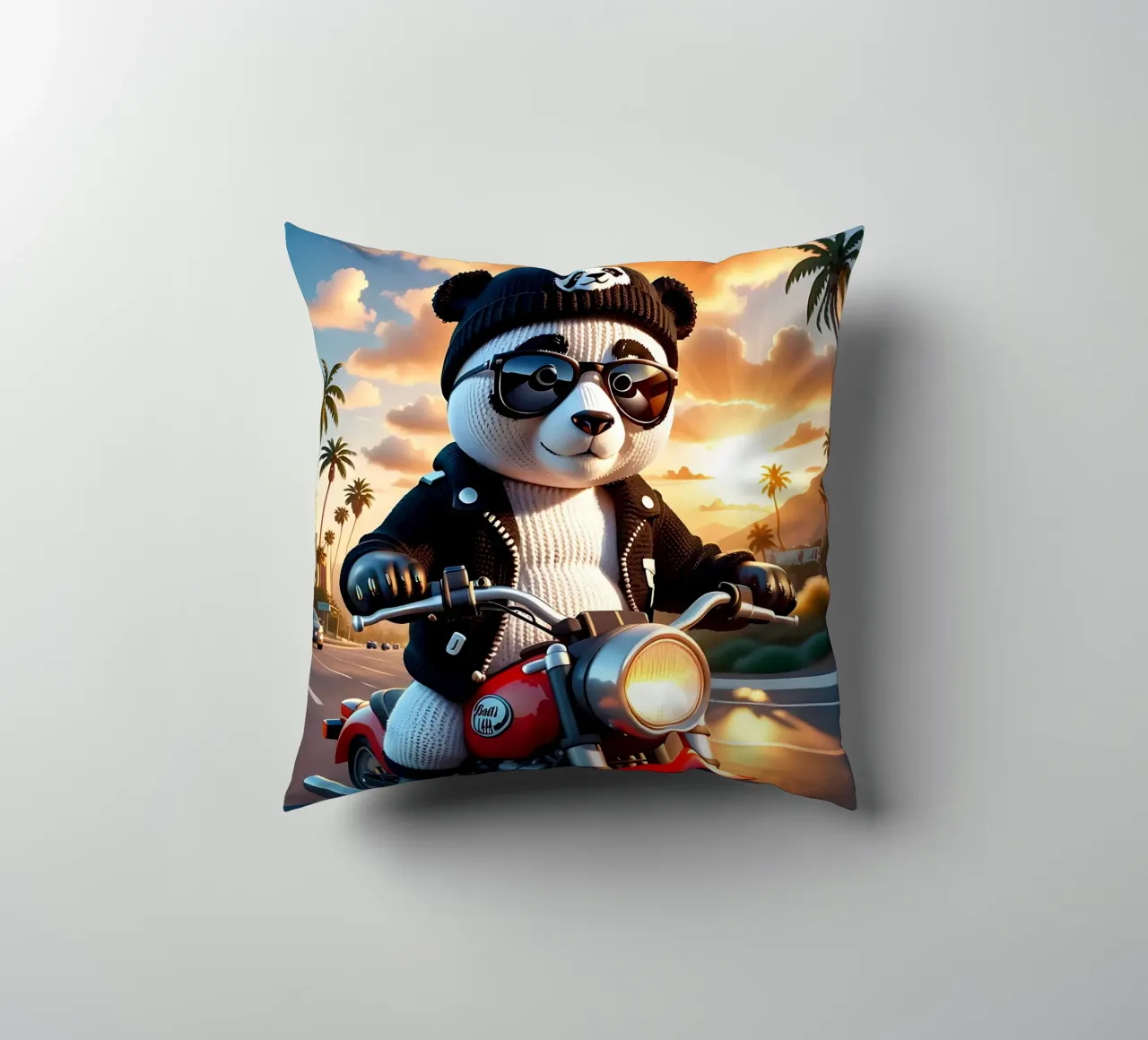 Panda_style_A_1 cuscino da Tierisch bunt by LK