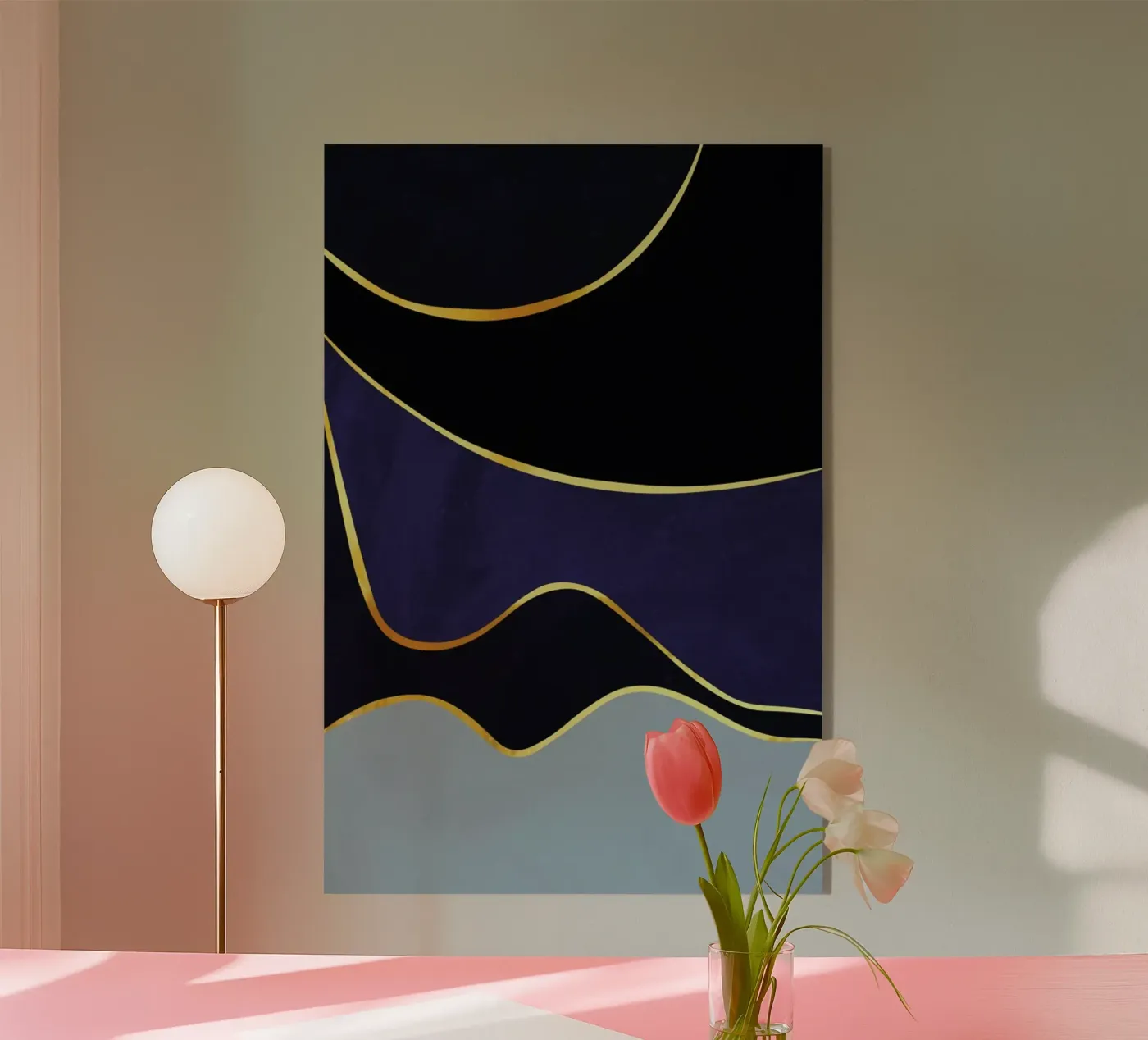 Gold Waves Acryl-Glas von Pure