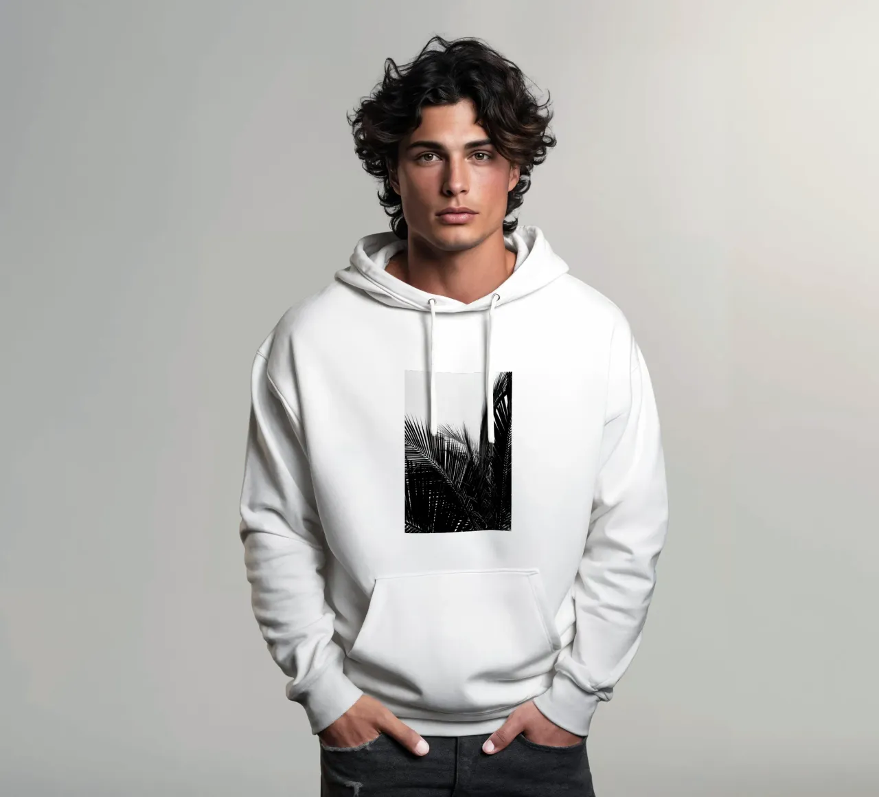Monochrome Palm felpa con cappuccio da Flora & Fauna
