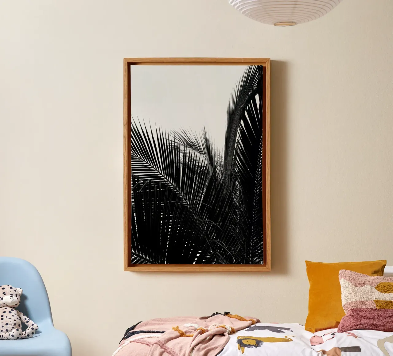 Monochrome Palm canvas by Flora & Fauna