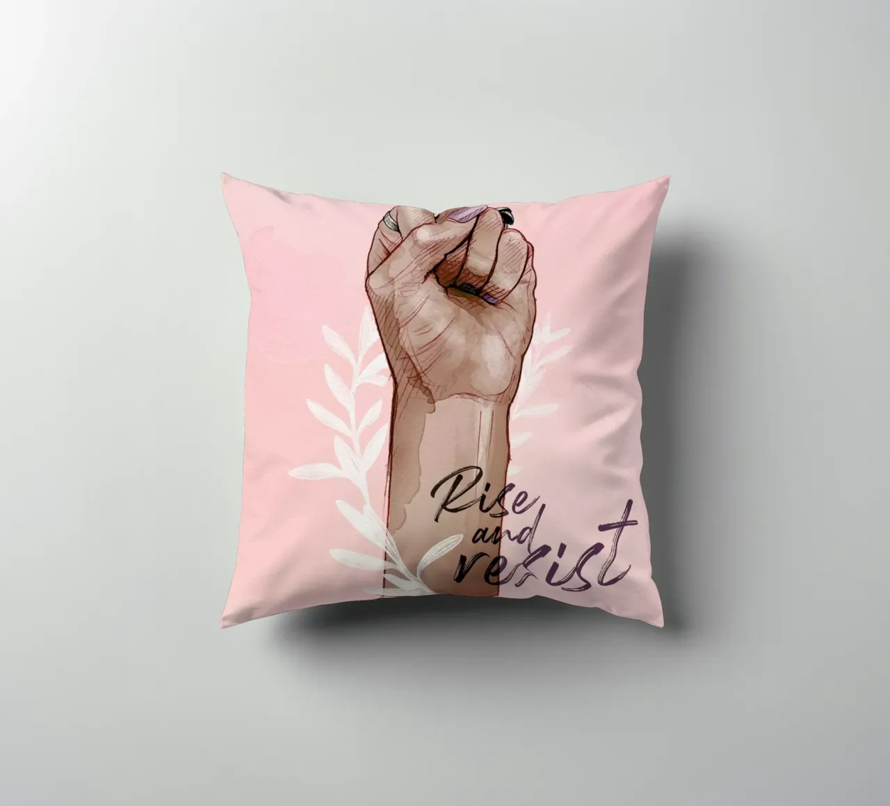 Rise and Resist decorative cushion by Ina Stanimirova