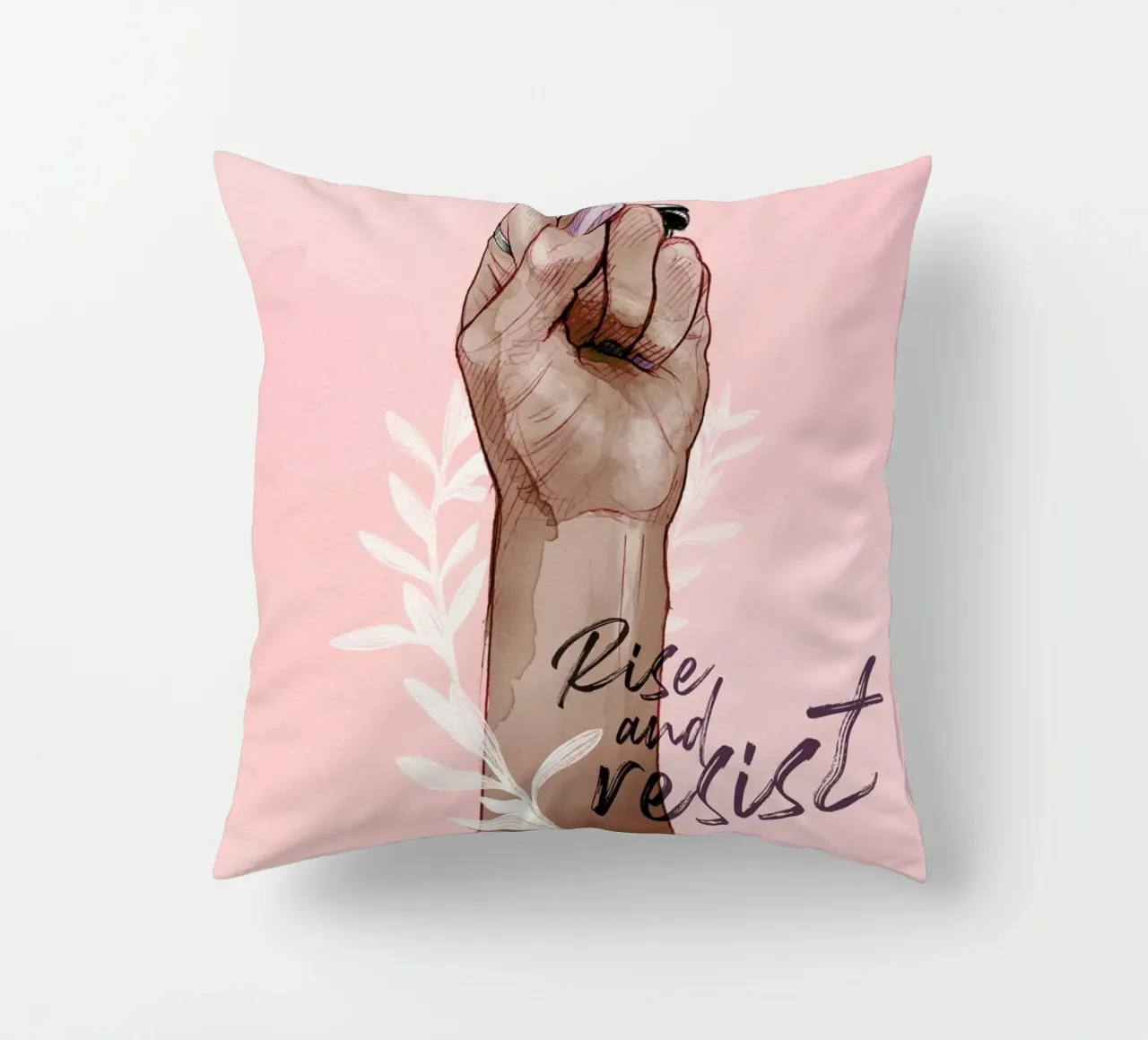 Rise and Resist decorative cushion by Ina Stanimirova