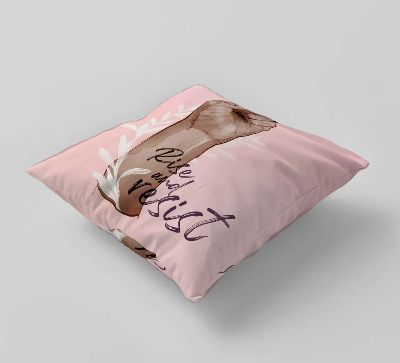 Rise and Resist decorative cushion by Ina Stanimirova