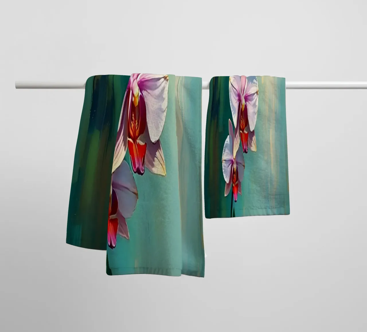 Stile_orchidea_B_3 asciugamano da bagno da Farb- und Blütenzauber by LK