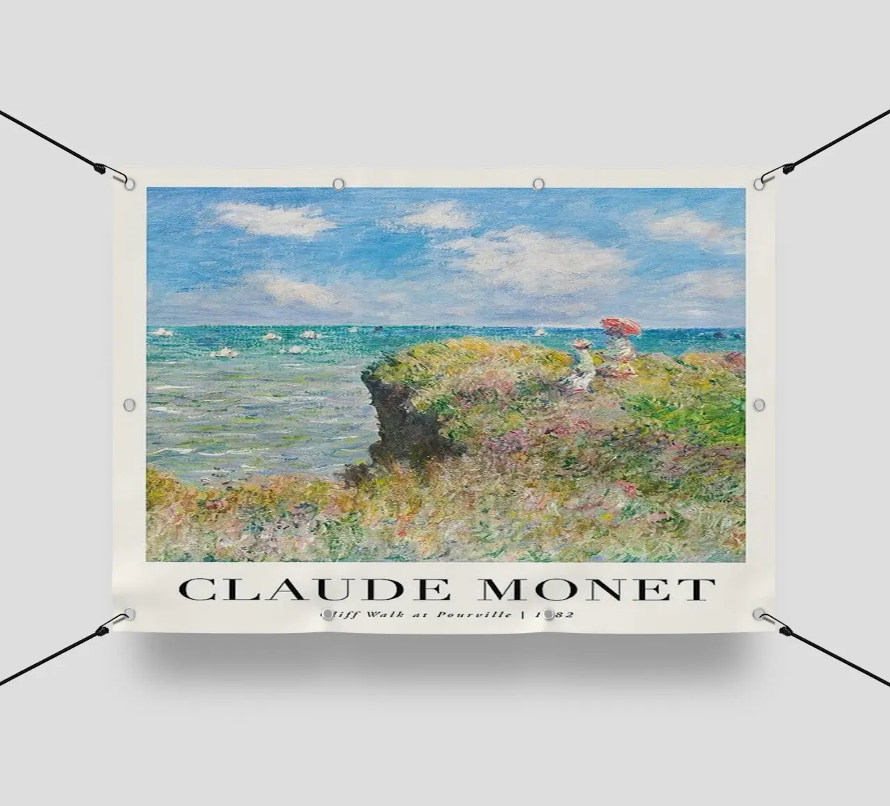Claude Monet - Cliff Walk at Pourville | 1882 telo in pvc da Trending Art Company