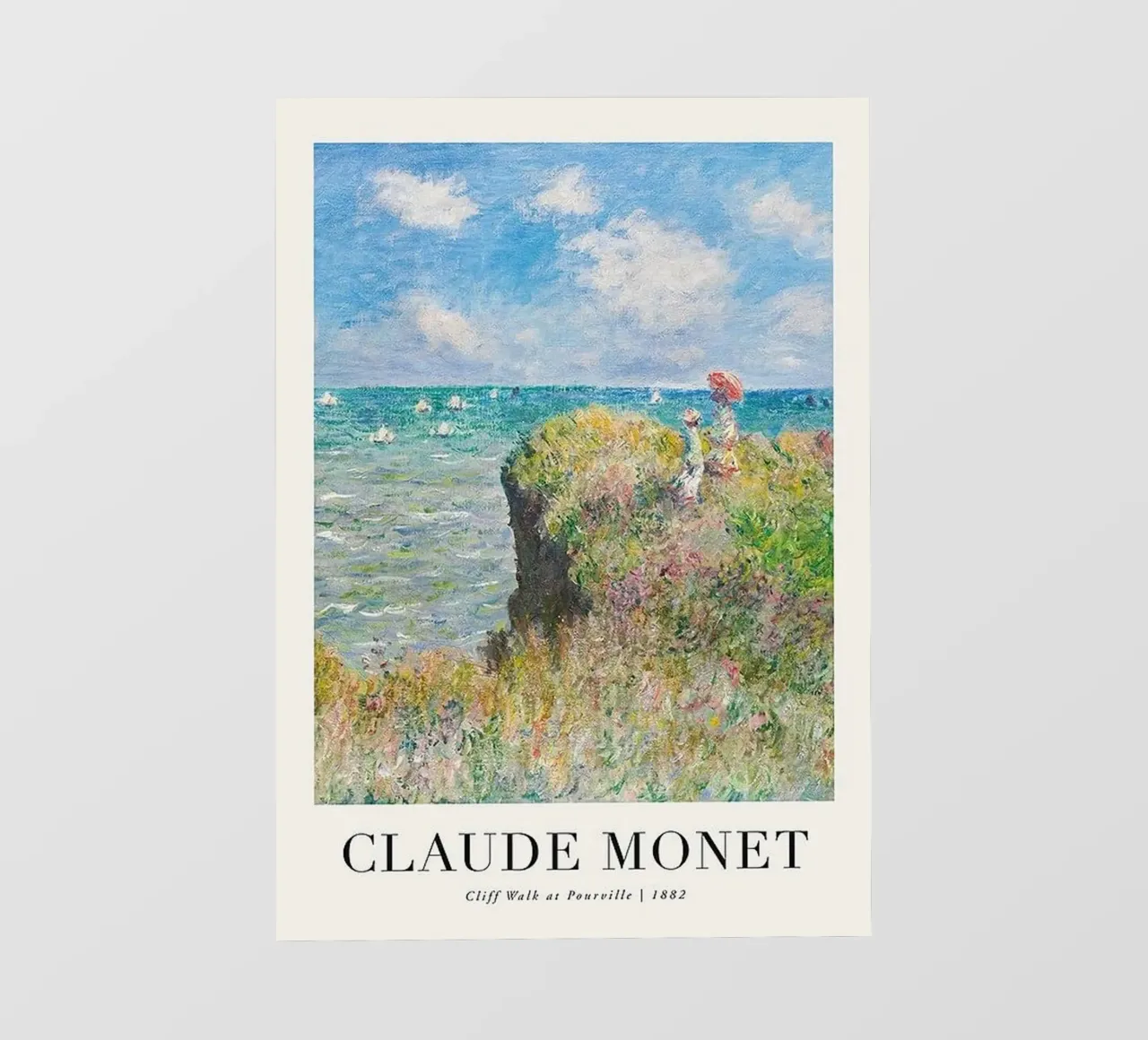 Claude Monet - Cliff Walk at Pourville | 1882 telo in pvc da Trending Art Company