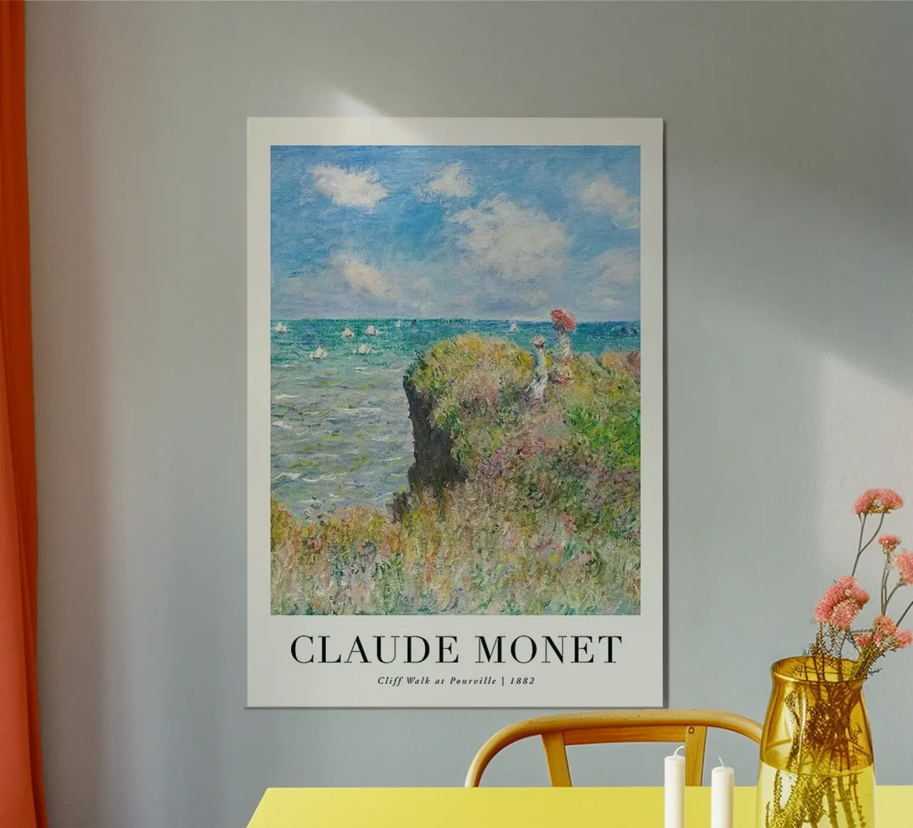 Claude Monet - Cliff Walk at Pourville | 1882 alluminio dibond da Trending Art Company