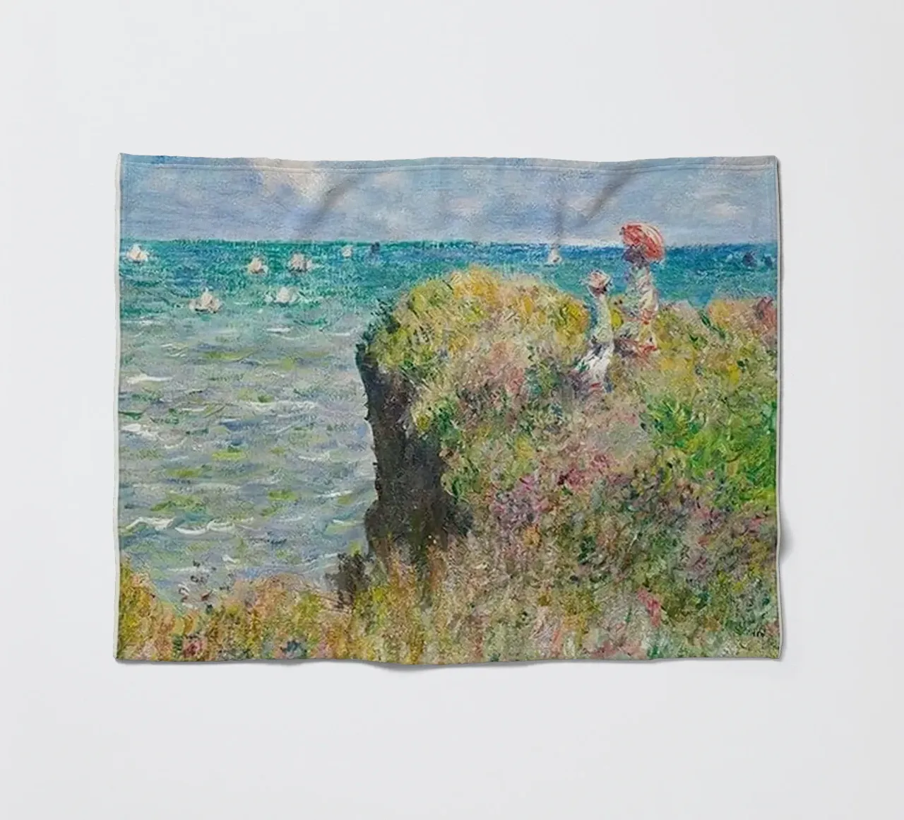 Claude Monet - Cliff Walk at Pourville | 1882 coperta in pile da Trending Art Company