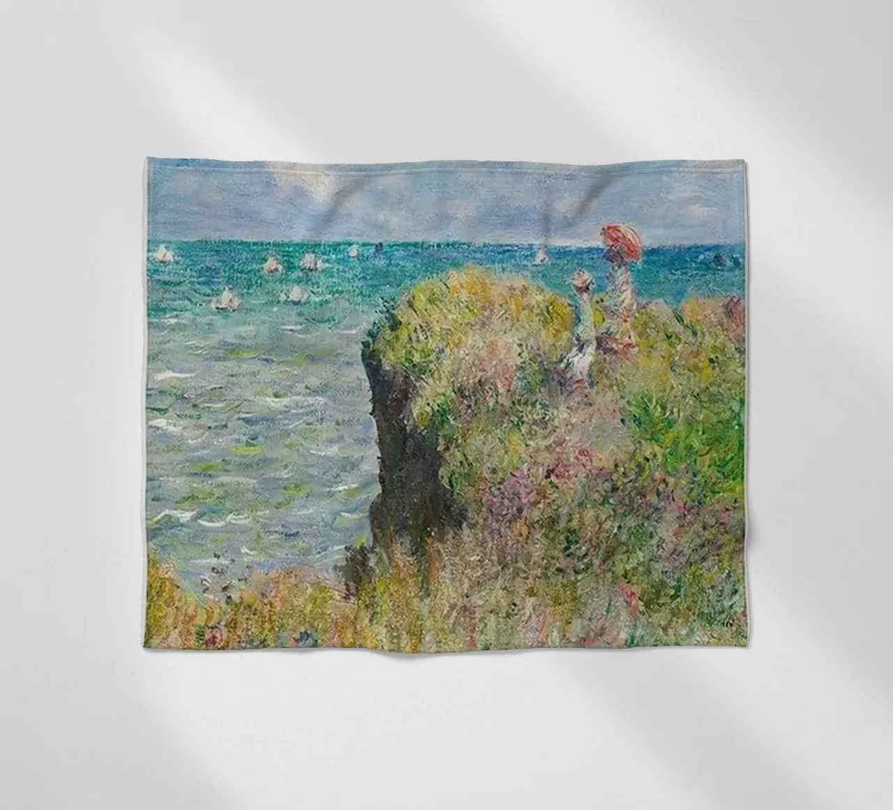 Claude Monet - Cliff Walk at Pourville | 1882 coperta in pile da Trending Art Company