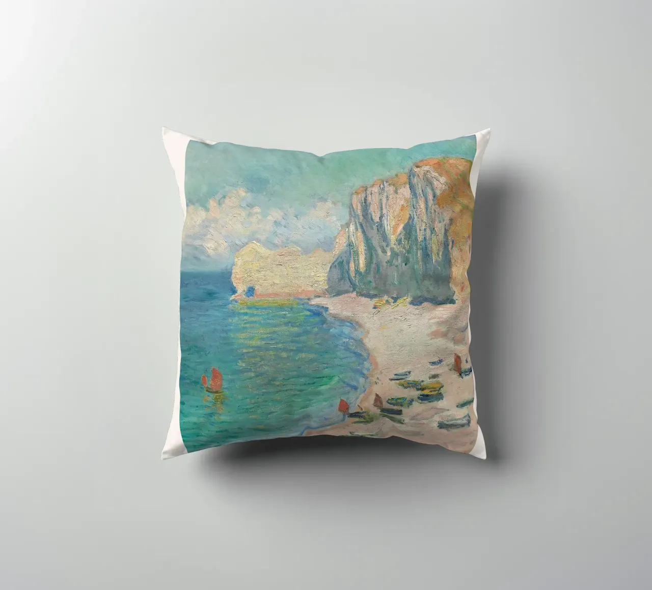 Claude Monet - Beach cuscino da Trending Art Company
