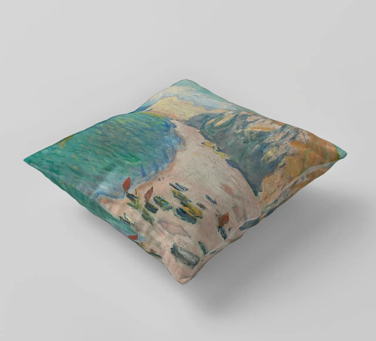 Claude Monet - Beach cuscino da Trending Art Company