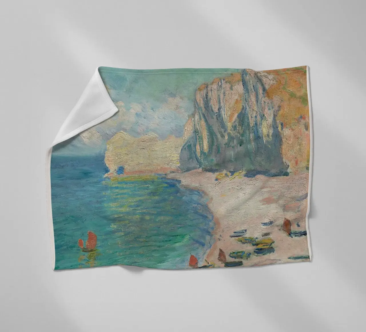 Claude Monet - Beach coperta in pile da Trending Art Company